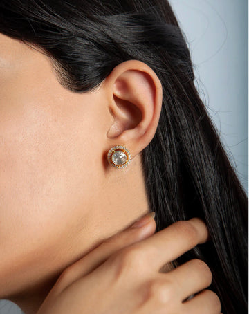 92.5 Silver Moissanite Stud Earrings