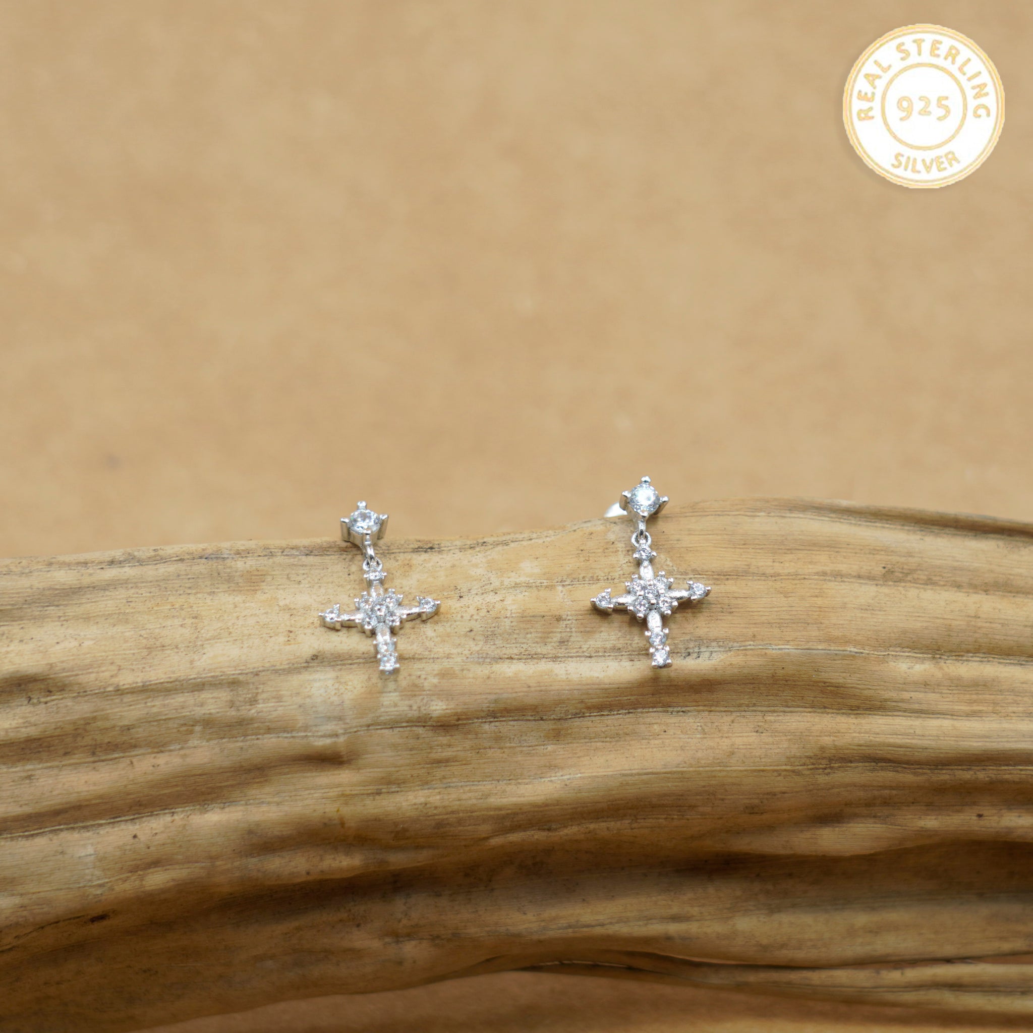 92.5 Silver Christ Earrings