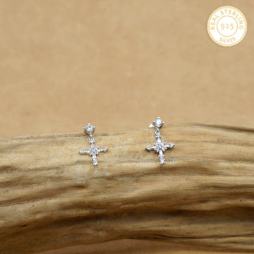 92.5 Silver Christ Earrings