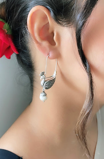 92.5 Silver White Pakhi Earrings