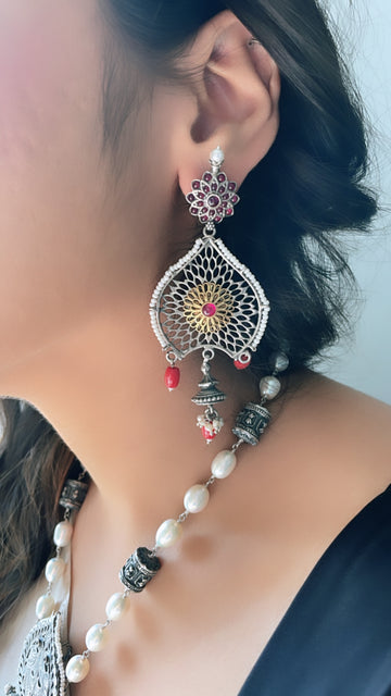 92.5 Silver Tisya Statement Earrings