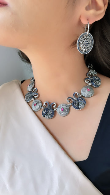 92.5 Silver Neelah Motif Earrings