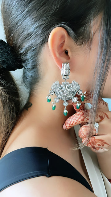 92.5 Silver Amara Kundan Earrings
