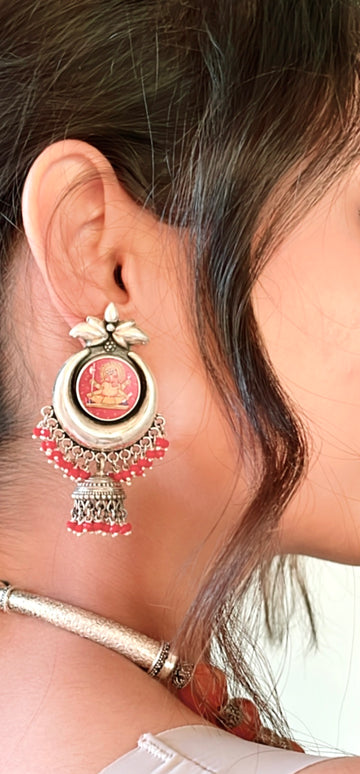 92.5 Silver Ganpati Chand Jhumki