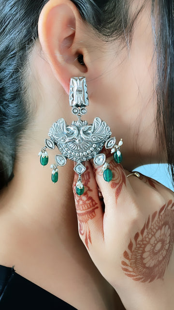 92.5 Silver Amara Kundan Earrings