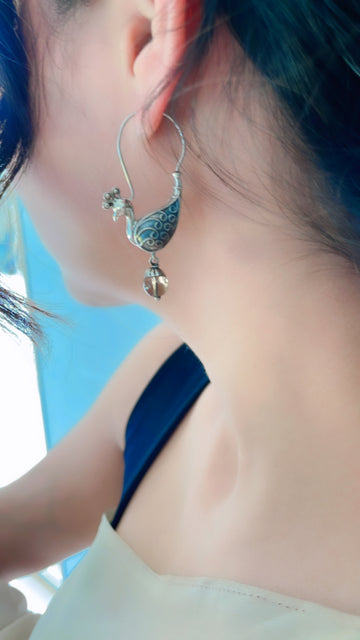 92.5 Silver Black Opal Pakhi Earrings
