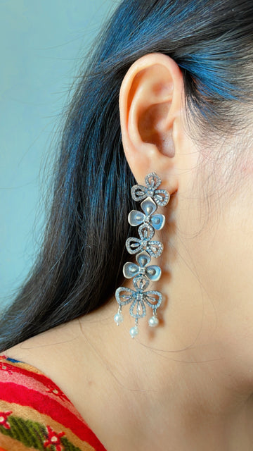 92.5 Silver Flower Fusion Danglers