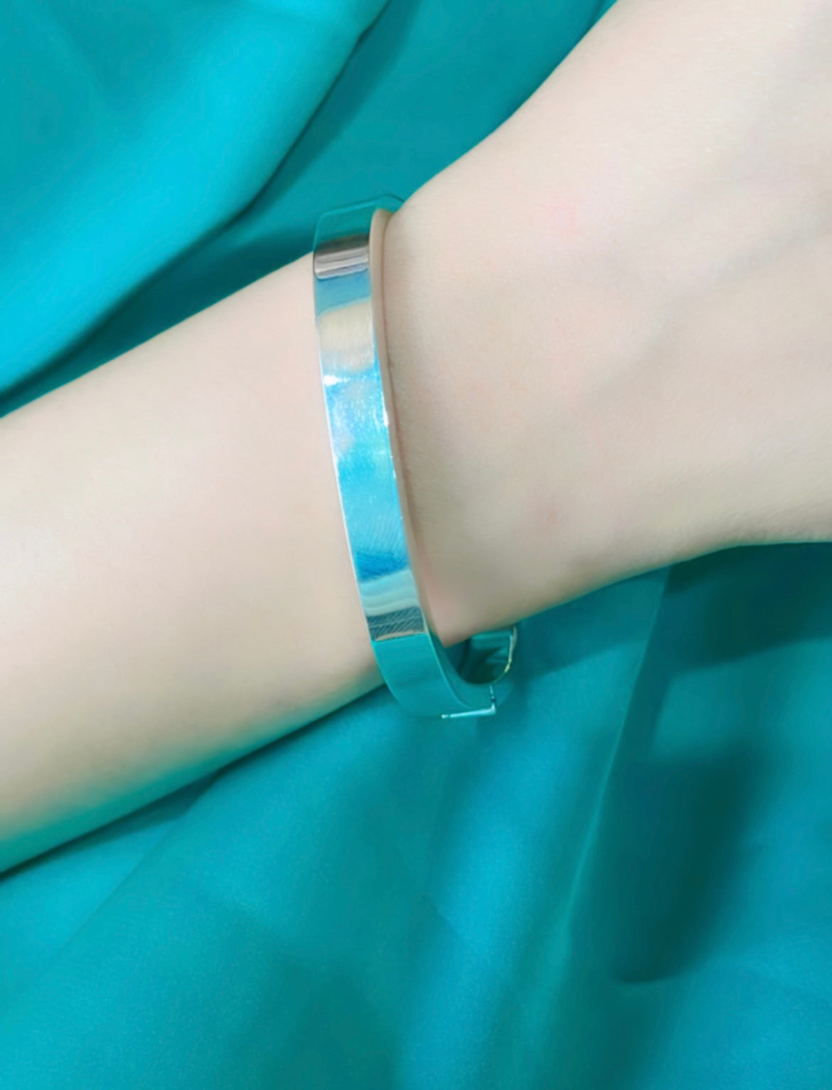 92.5 Silver Clara Square Kada Bracelet