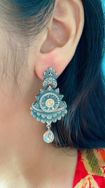 92.5 Silver Estella Light Brown Fusion Earrings