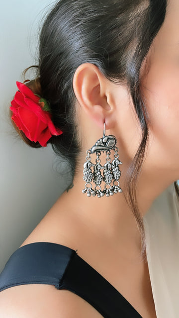 92.5 Silver Baby Peacock Earrings