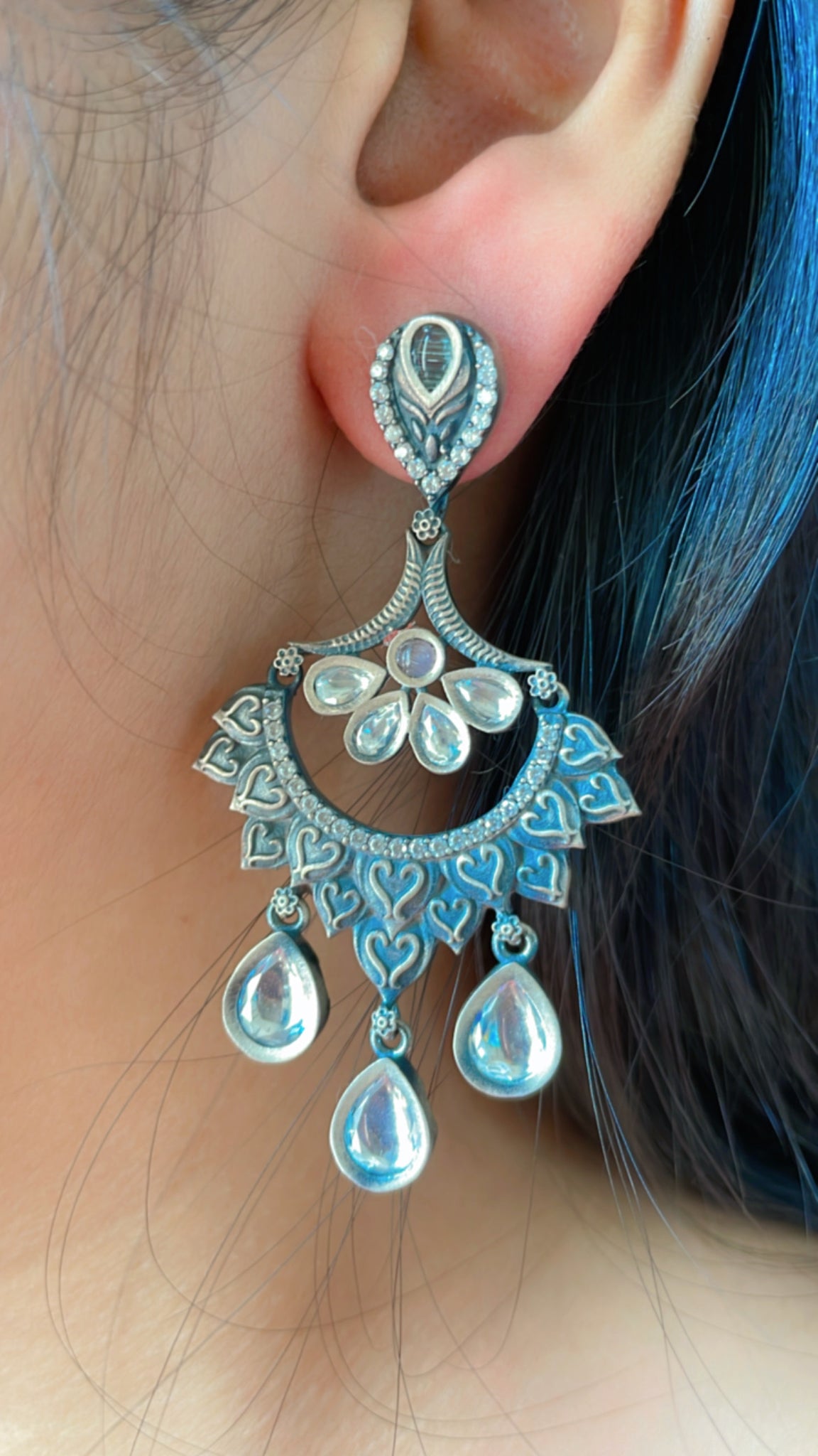 92.5 Silver Hearts Fusion Earrings