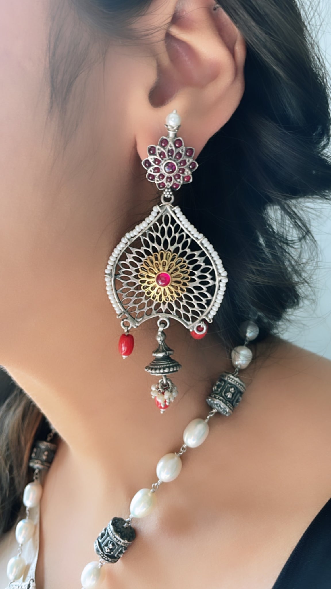 92.5 Silver Tisya Statement Earrings