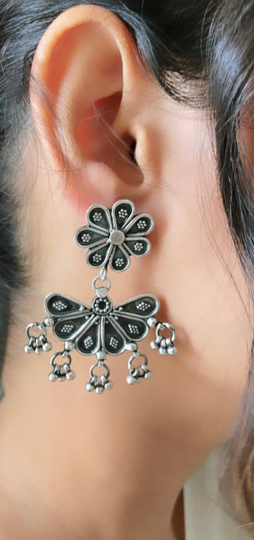 92.5 Silver Pankhi Earrings