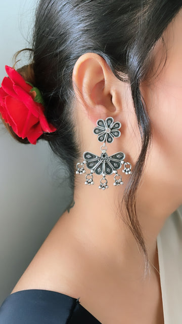 92.5 Silver Pankhi Earrings