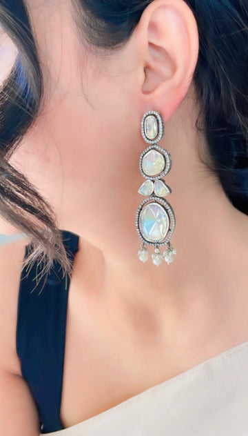 92.5 Silver Isabella Polki Earrings