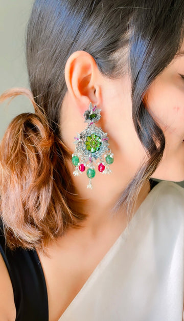 92.5 Silver Birds' Nest Earrings