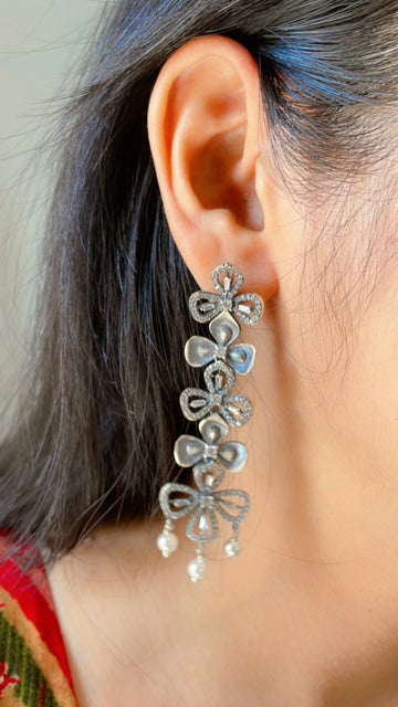 92.5 Silver Flower Fusion Danglers