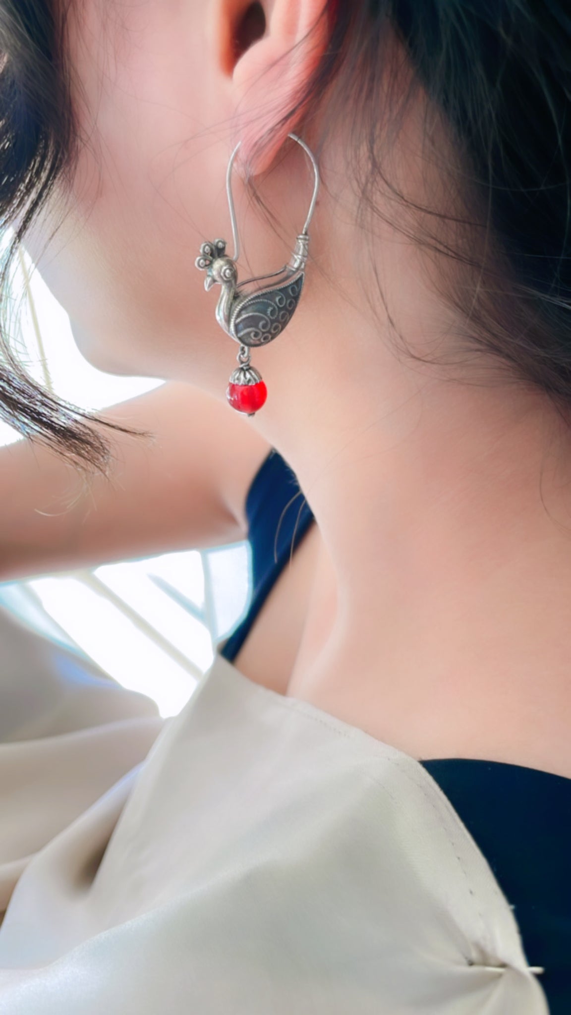 92.5 Silver Coral Pakhi Earrings