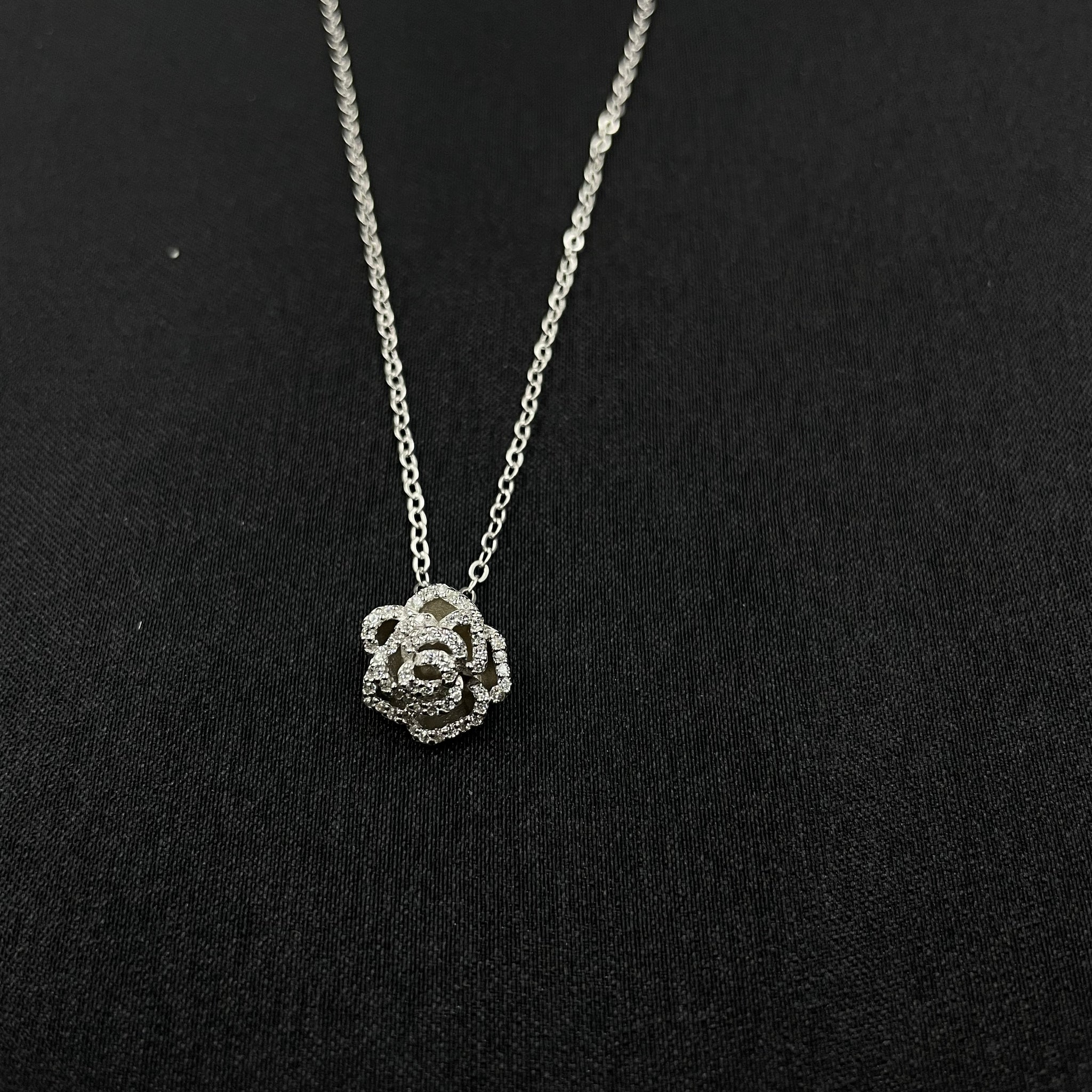 92.5 Silver Minimalistic Rose Pendant
