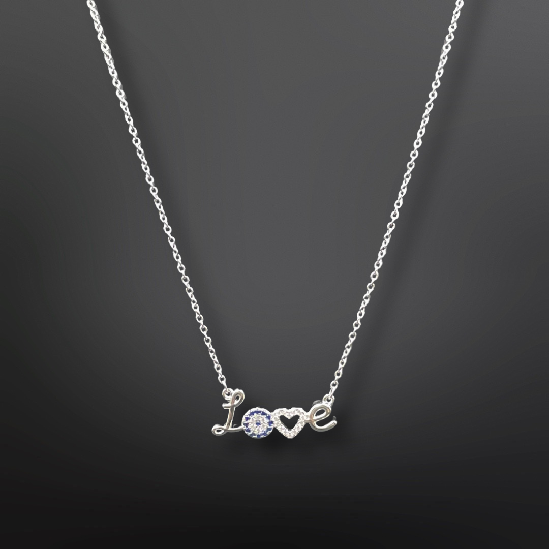 92.5 Silver Minimalistic Love Pendant with Silver Chain
