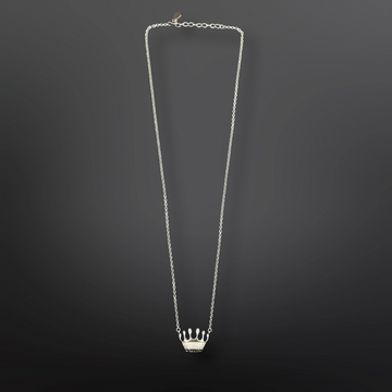 92.5 Silver Minimalistic Crown Pendant with Silver Chain