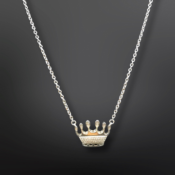 92.5 Silver Minimalistic Crown Pendant with Silver Chain