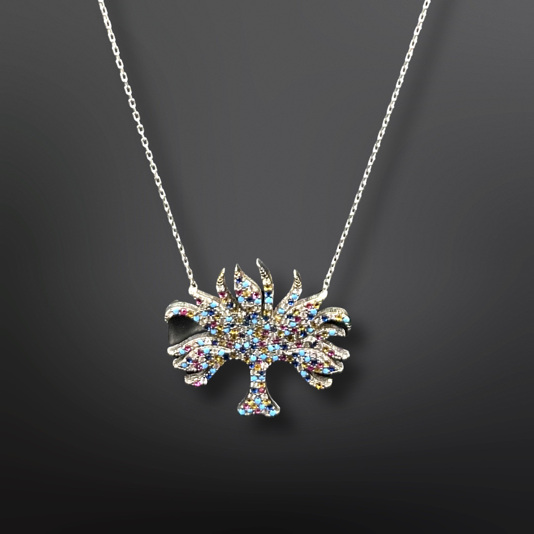 92.5 Silver Minimalistic Life Tree Pendant with Silver Chain