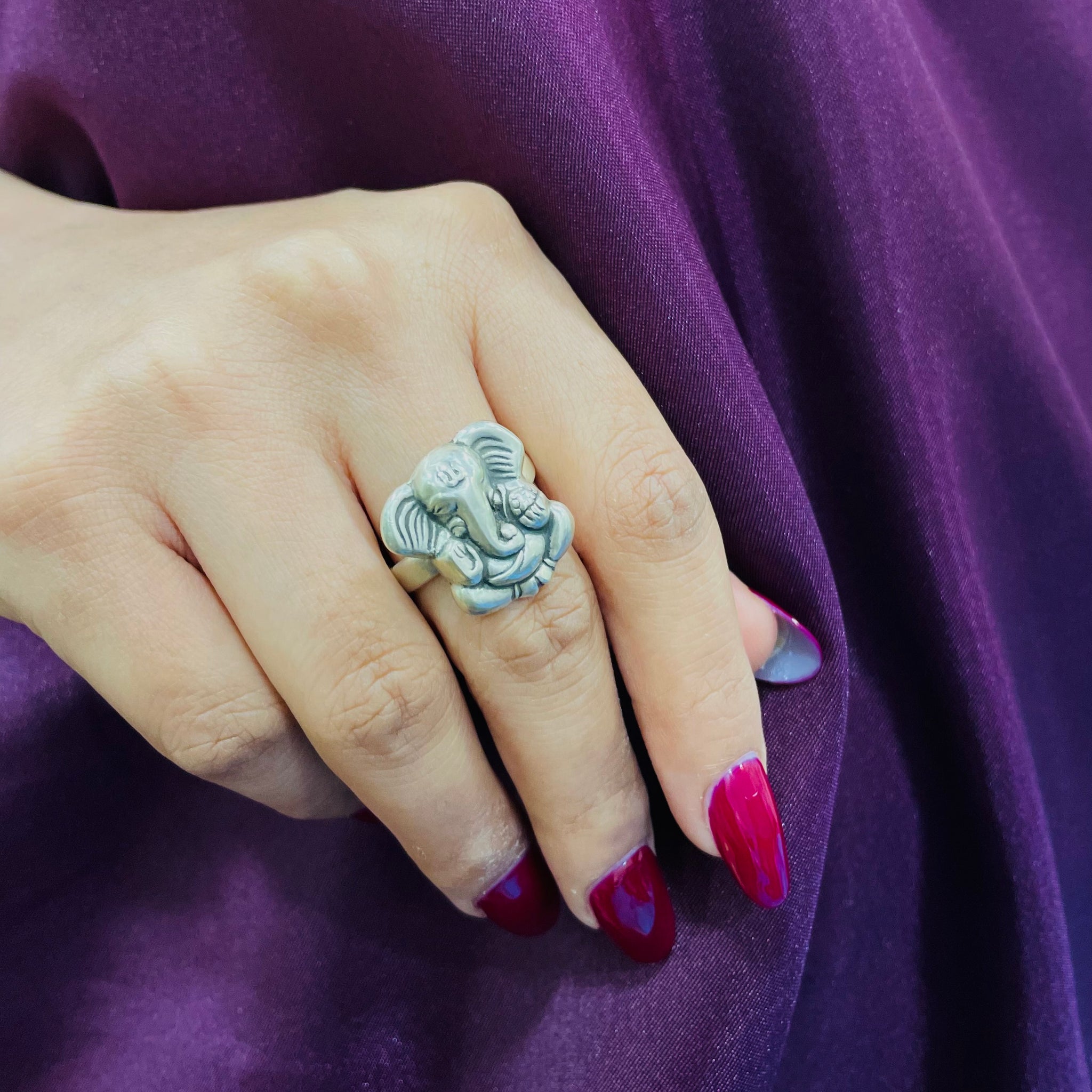 92.5 Silver Moha Ganesha ring