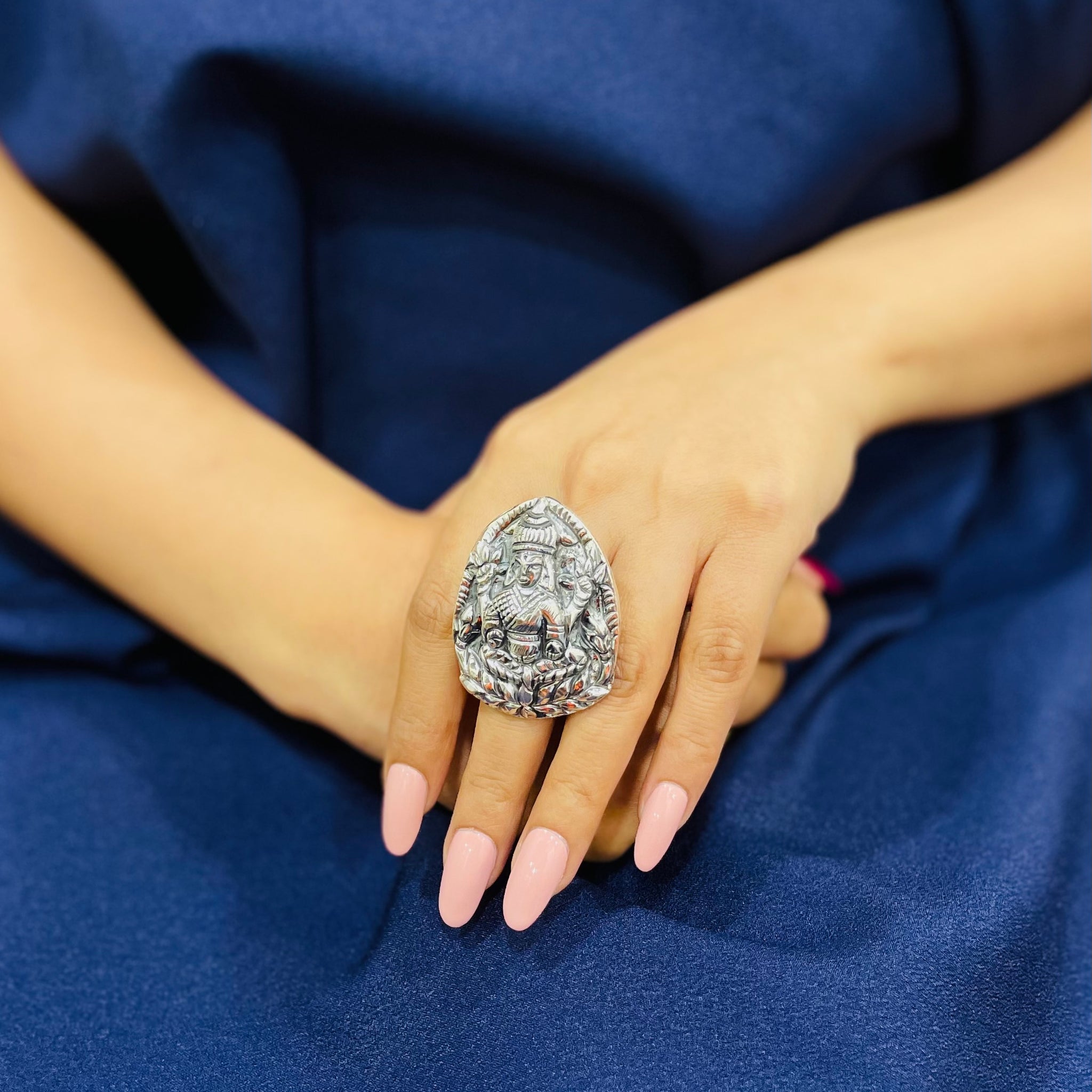 92.5 Silver Maha Laxmi Statement ring