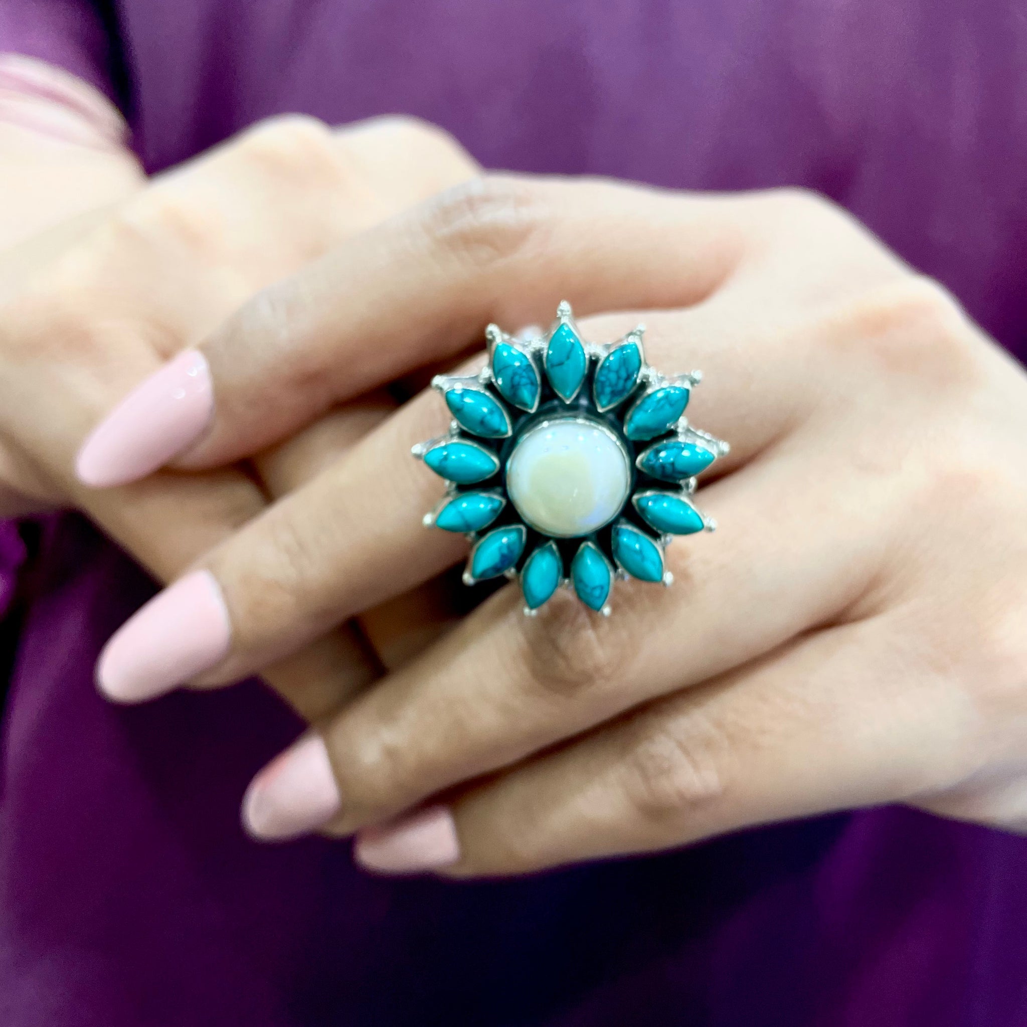 Turquoise ArkaPushpi ring